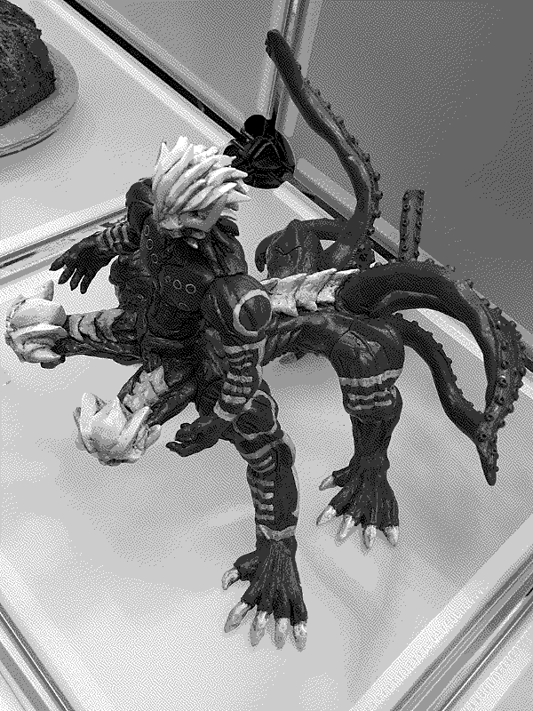 A photo of Hybrid Enemy's Azel figure taken from the top.