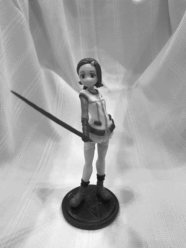 Photo of the final Doppelganger figure, looking straight at the viewer.